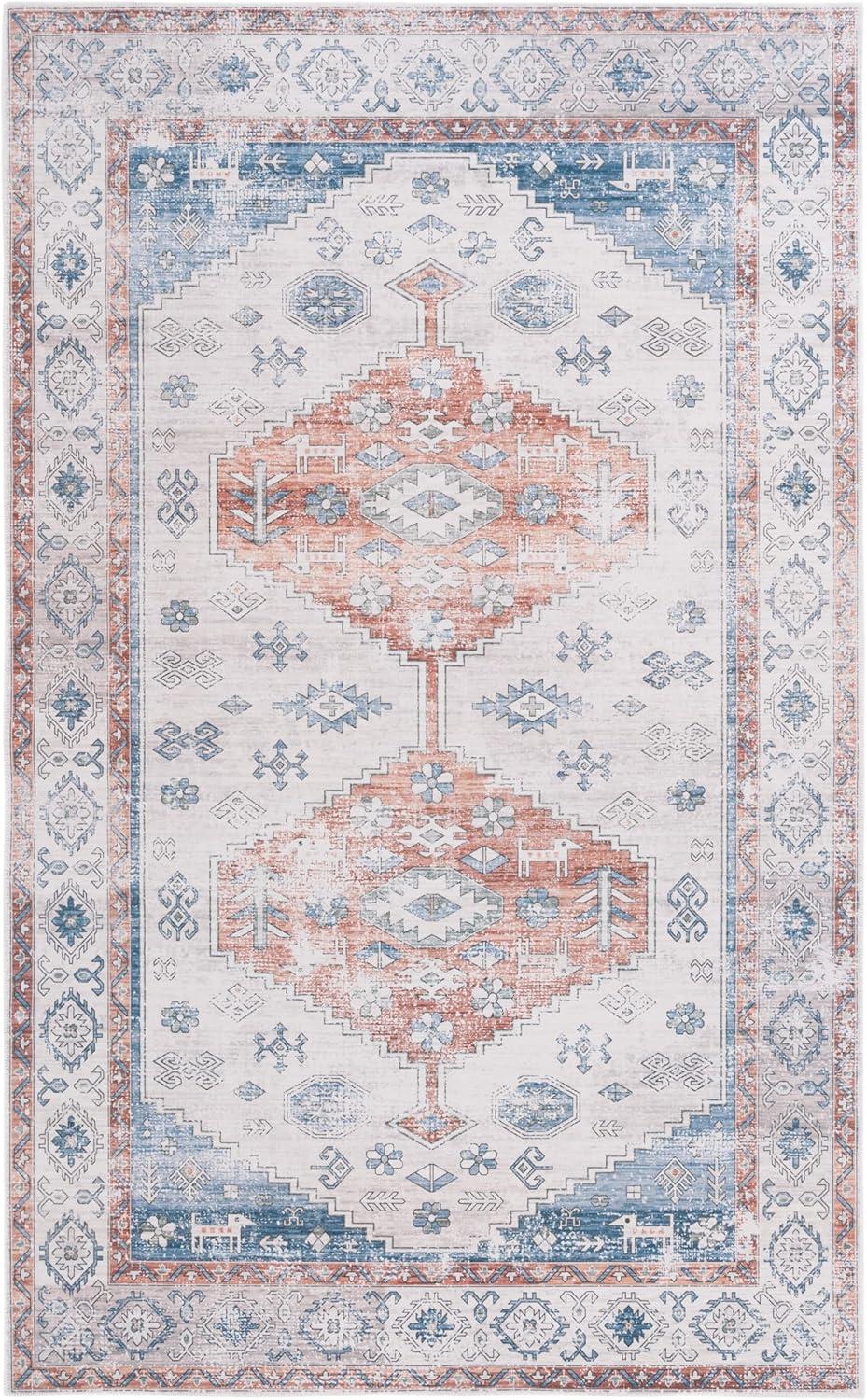 image:imageSafavieh Washable Rug Arizona Collection 8 x 10 Beige amp Taupe Slip Resistant amp Easy to Clean Ideal for Living Room Bedroom Home Office Dining Space ARZ132BRustBeige
