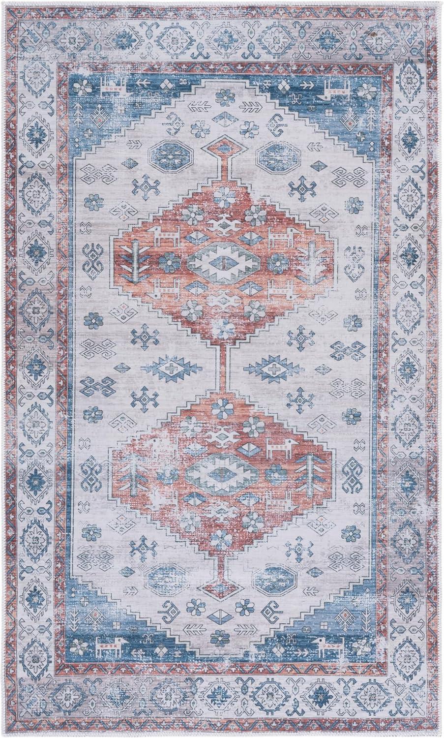 image:imageSafavieh Washable Rug Arizona Collection 8 x 10 Beige amp Taupe Slip Resistant amp Easy to Clean Ideal for Living Room Bedroom Home Office Dining Space ARZ132BRustBeige
