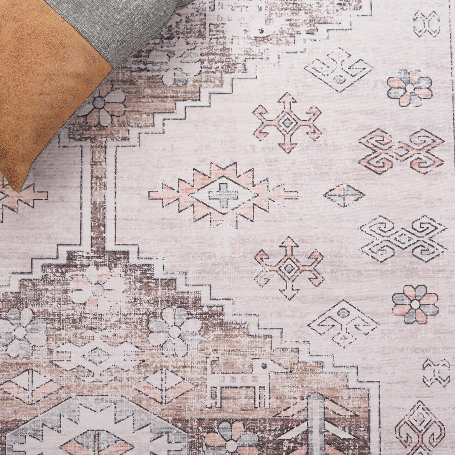 image:imageSafavieh Washable Rug Arizona Collection 8 x 10 Beige amp Taupe Slip Resistant amp Easy to Clean Ideal for Living Room Bedroom Home Office Dining Space ARZ132BBeigeTaupe