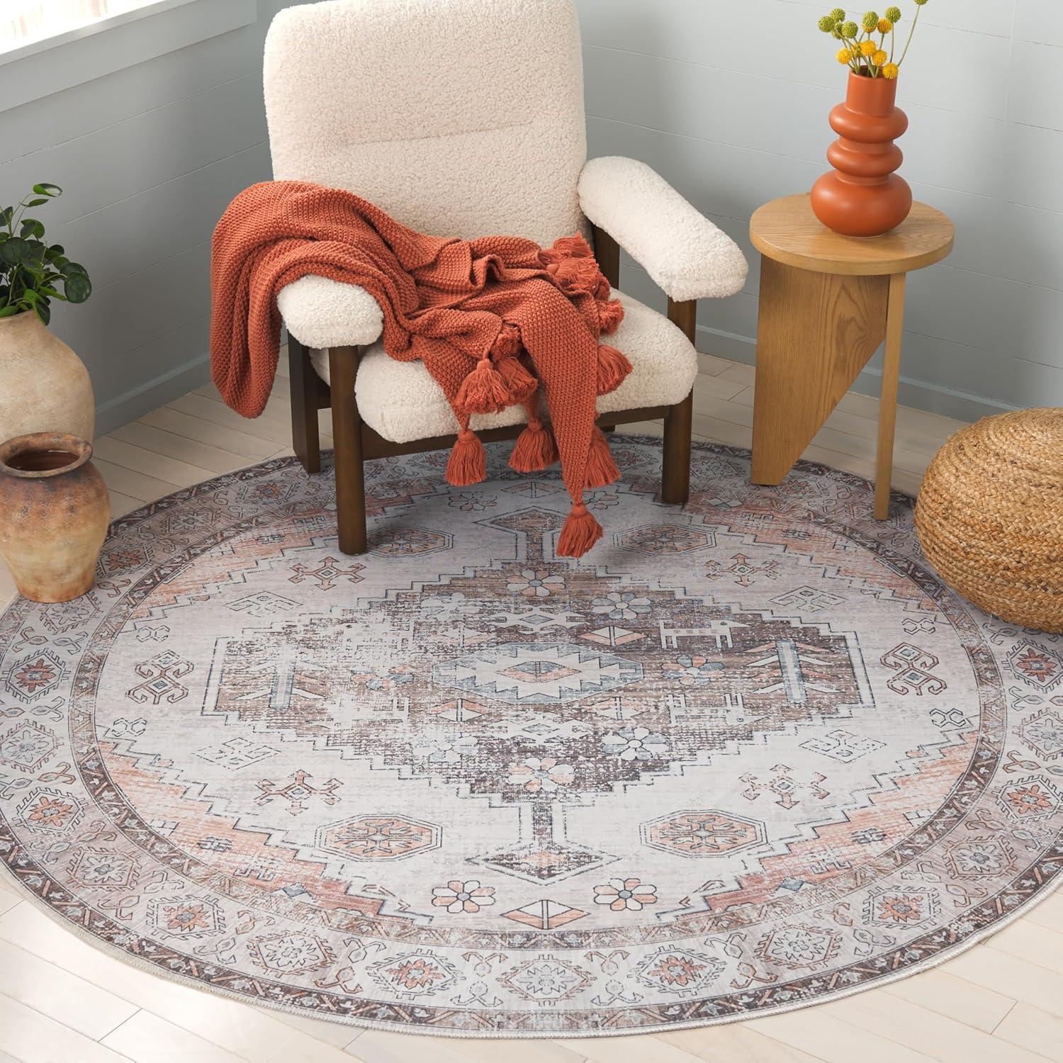 image:imageSafavieh Washable Rug Arizona Collection 8 x 10 Beige amp Taupe Slip Resistant amp Easy to Clean Ideal for Living Room Bedroom Home Office Dining Space ARZ132BBeigeTaupe
