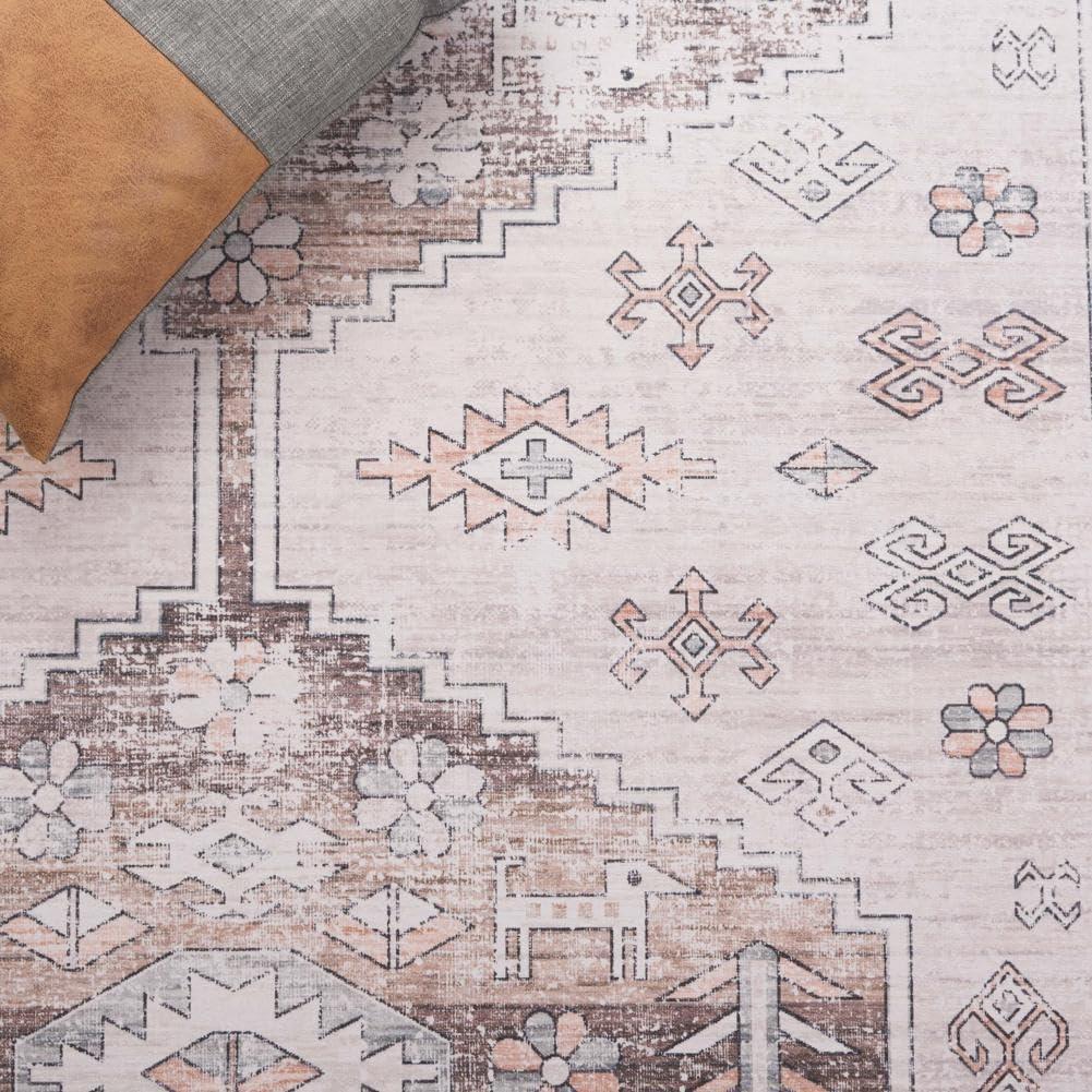 image:imageSafavieh Washable Rug Arizona Collection 8 x 10 Beige amp Taupe Slip Resistant amp Easy to Clean Ideal for Living Room Bedroom Home Office Dining Space ARZ132BBeigeTaupe