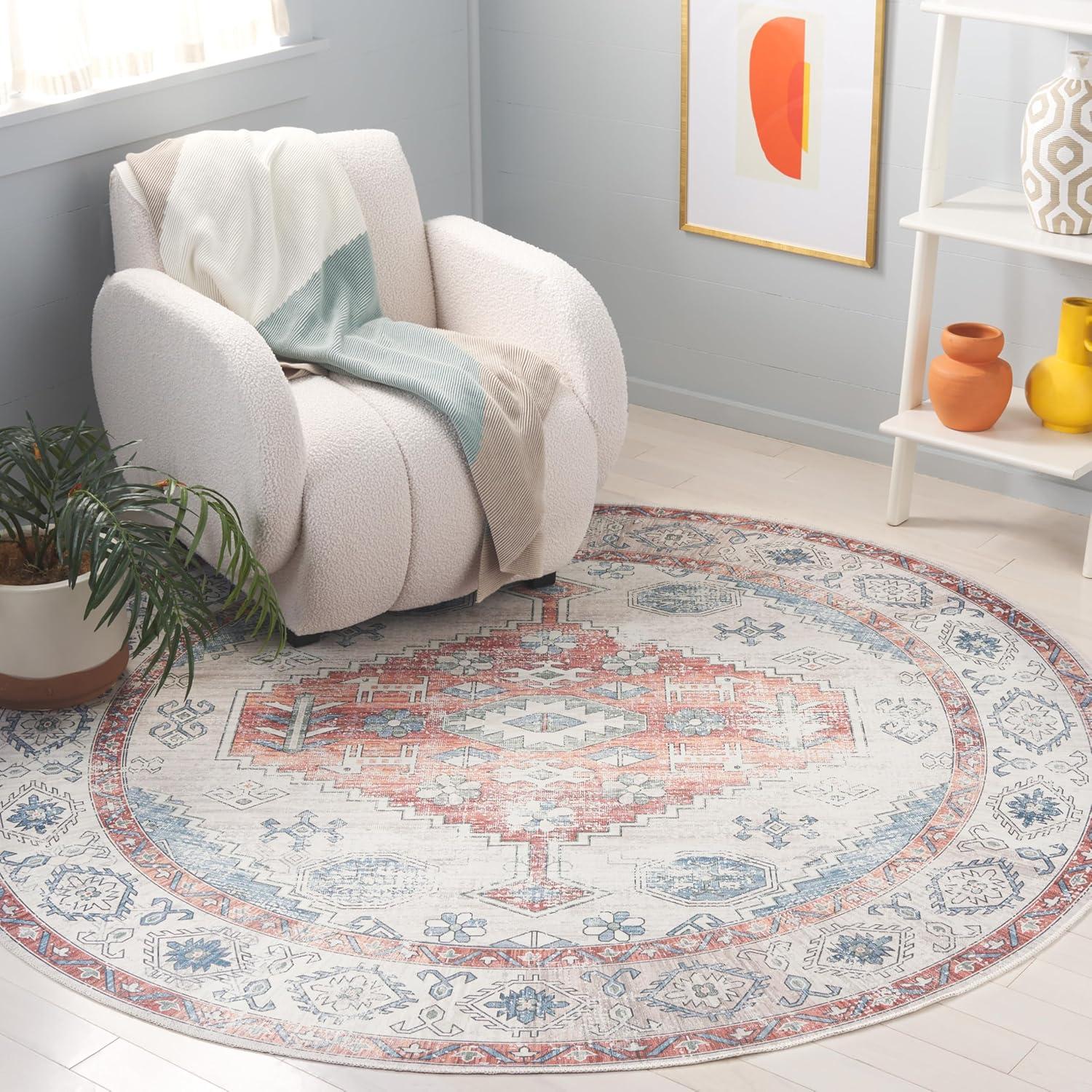 image:imageSafavieh Washable Rug Arizona Collection 8 x 10 Beige amp Taupe Slip Resistant amp Easy to Clean Ideal for Living Room Bedroom Home Office Dining Space ARZ132BRustBeige