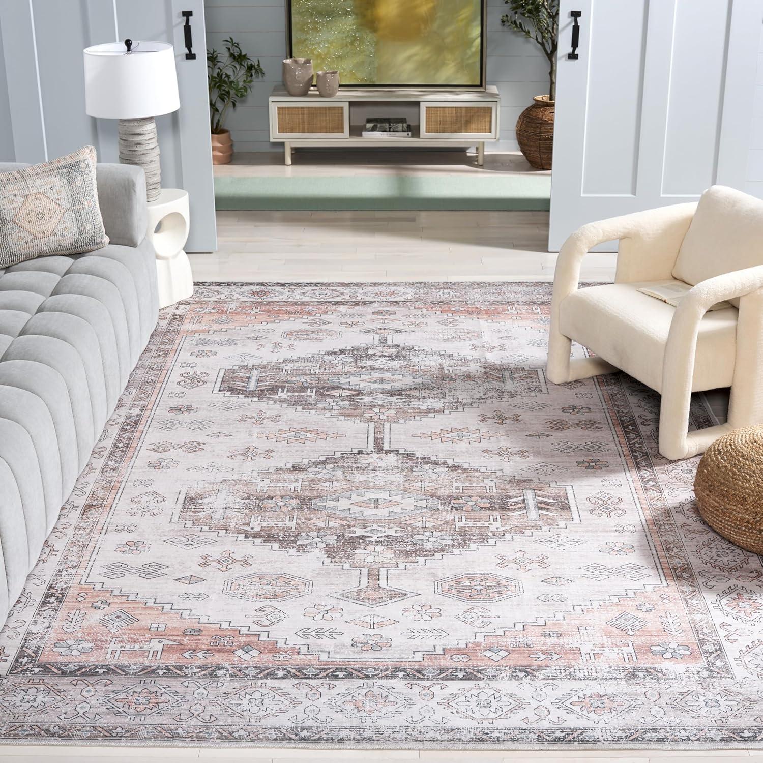 image:imageSafavieh Washable Rug Arizona Collection 8 x 10 Beige amp Taupe Slip Resistant amp Easy to Clean Ideal for Living Room Bedroom Home Office Dining Space ARZ132BBeigeTaupe