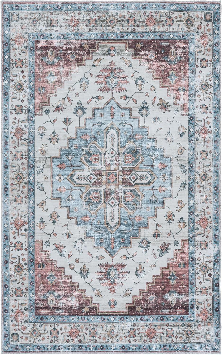 image:imageSafavieh Washable Rug Arizona Collection 8 x 10 Rust amp Beige Slip Resistant amp Easy to Clean Ideal for Living Room Bedroom Home Office Dining Space ARZ209PSageIvory