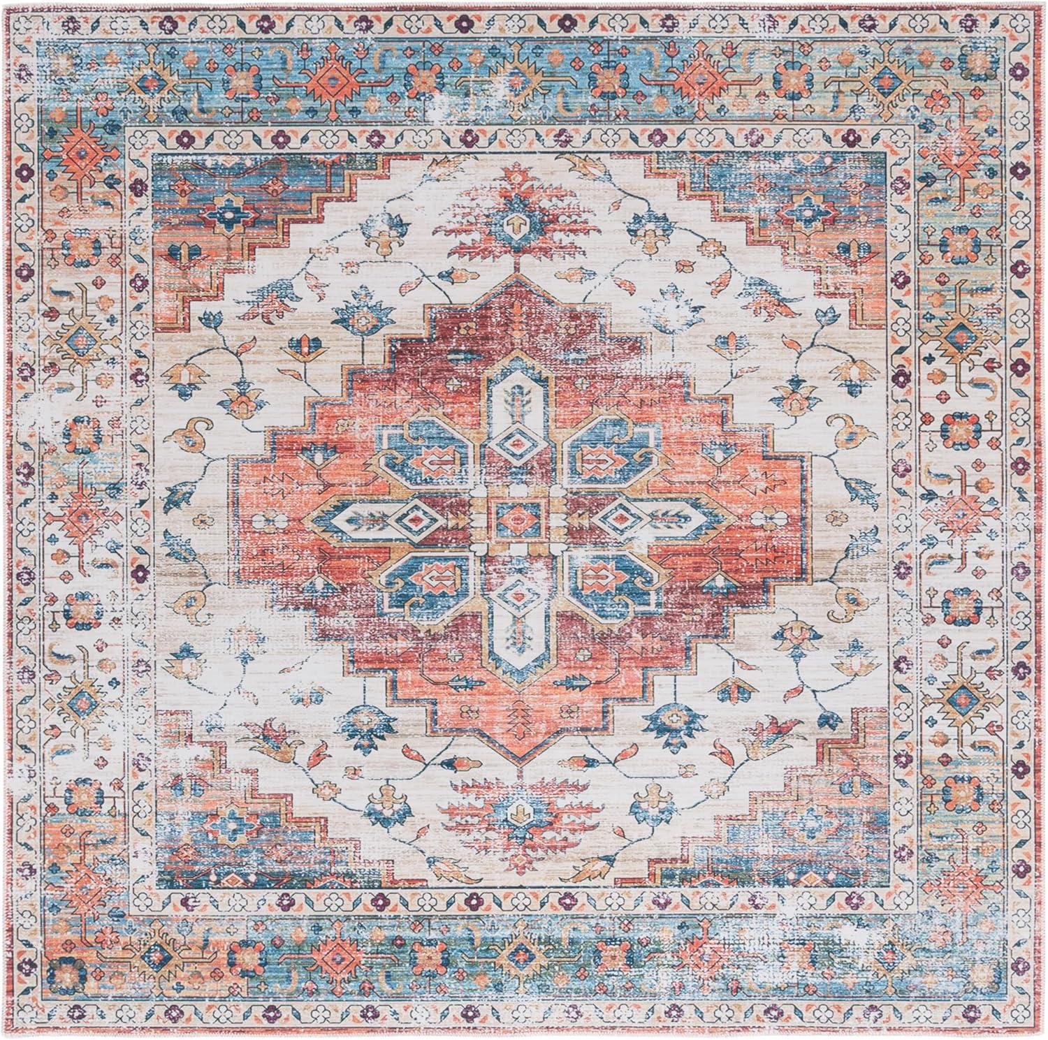 image:imageSafavieh Washable Rug Arizona Collection 8 x 10 Rust amp Beige Slip Resistant amp Easy to Clean Ideal for Living Room Bedroom Home Office Dining Space ARZ209PRustBeige