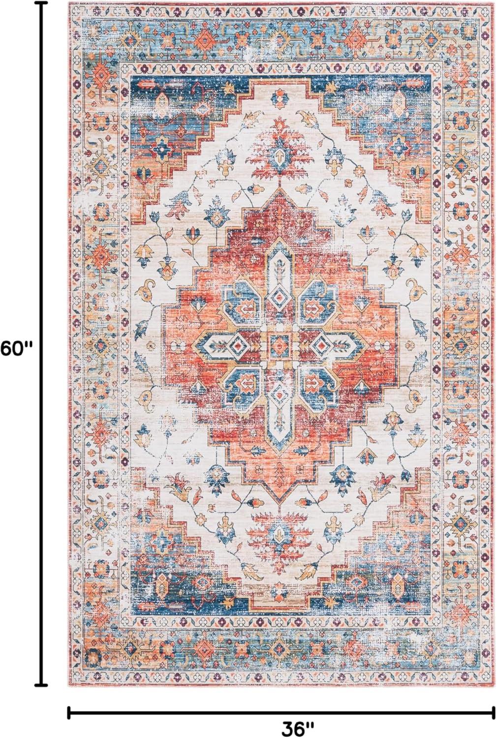 image:imageSafavieh Washable Rug Arizona Collection 8 x 10 Rust amp Beige Slip Resistant amp Easy to Clean Ideal for Living Room Bedroom Home Office Dining Space ARZ209PRustBeige