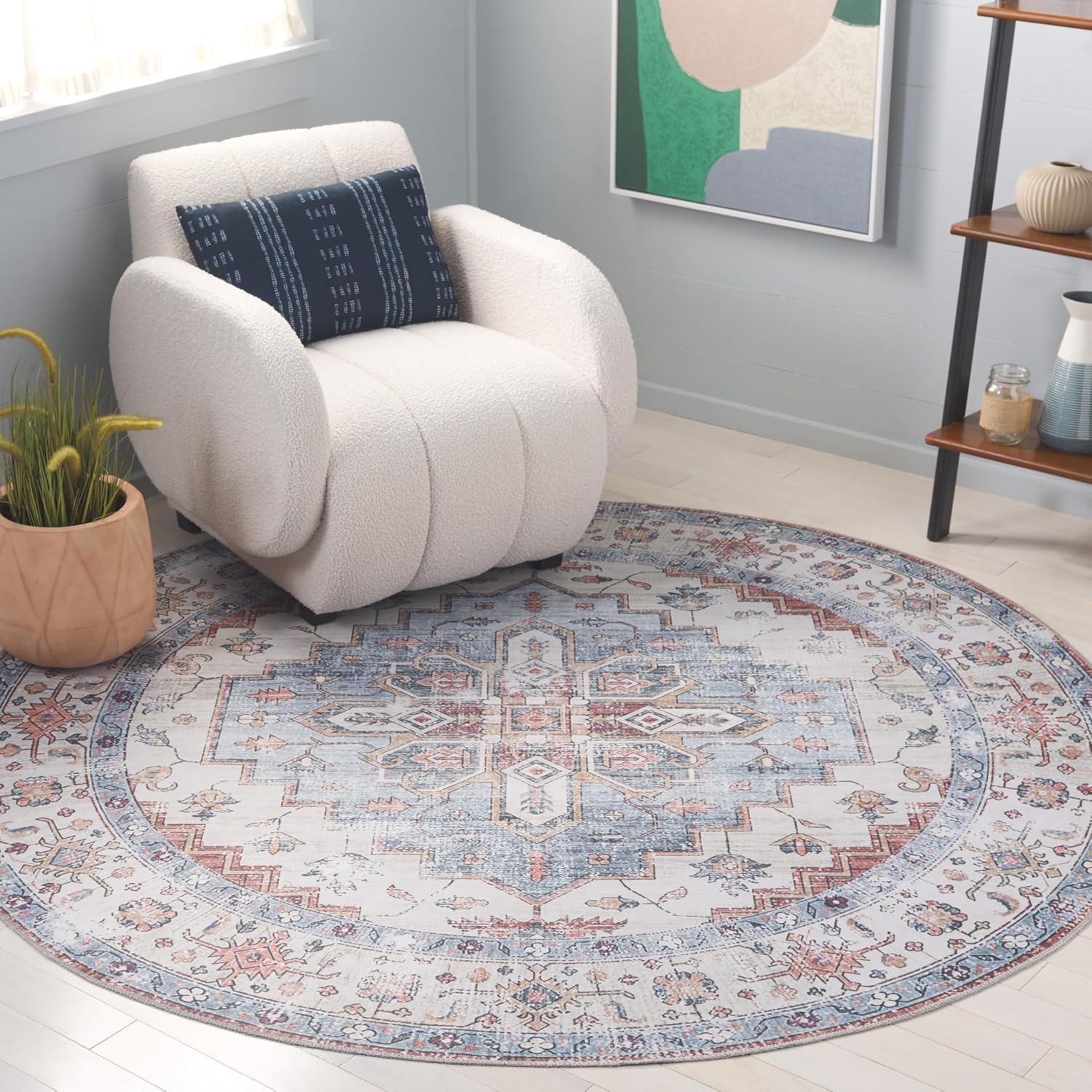 image:imageSafavieh Washable Rug Arizona Collection 8 x 10 Rust amp Beige Slip Resistant amp Easy to Clean Ideal for Living Room Bedroom Home Office Dining Space ARZ209PSageIvory