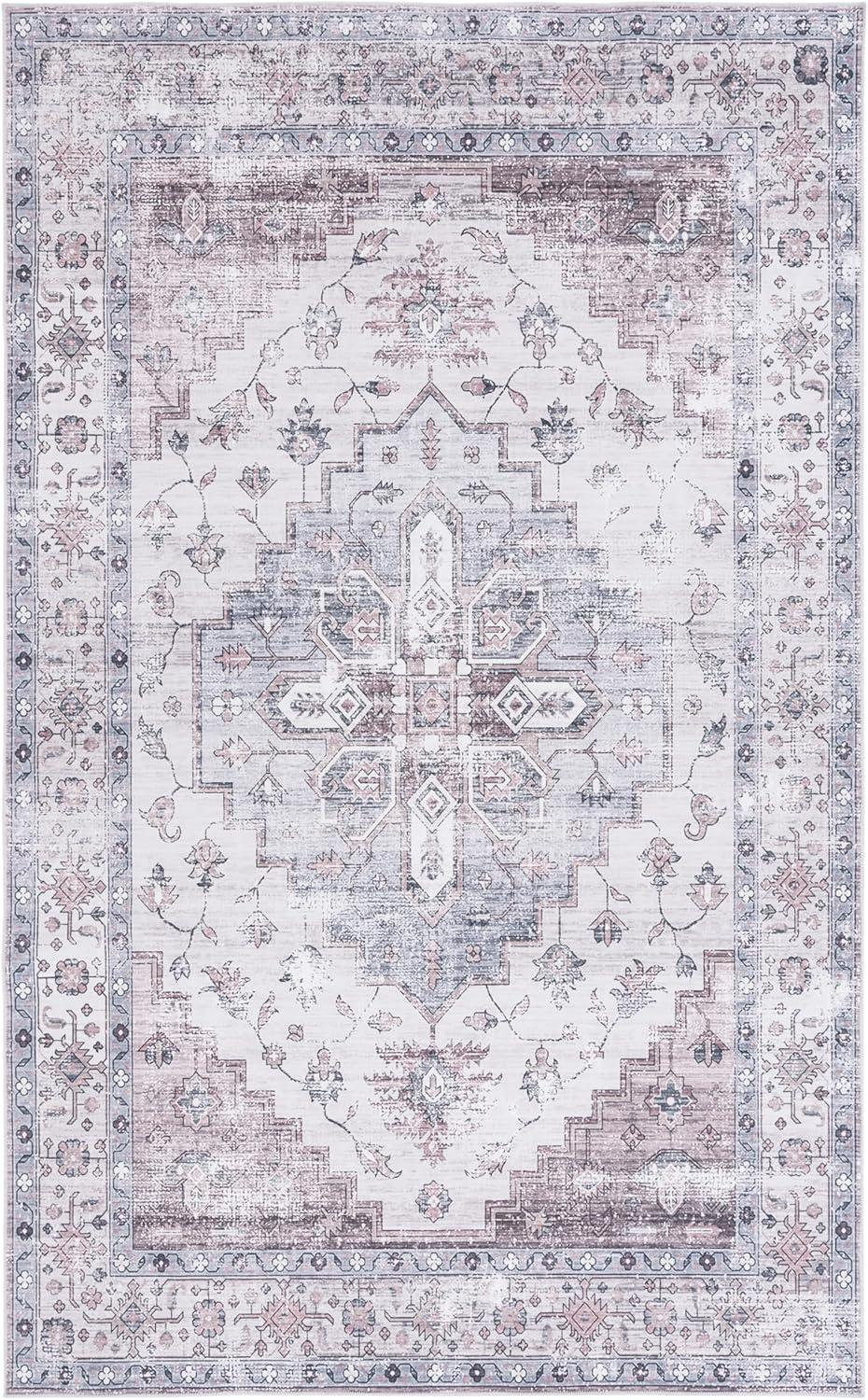 image:imageSafavieh Washable Rug Arizona Collection 8 x 10 Rust amp Beige Slip Resistant amp Easy to Clean Ideal for Living Room Bedroom Home Office Dining Space ARZ209PGreyIvory