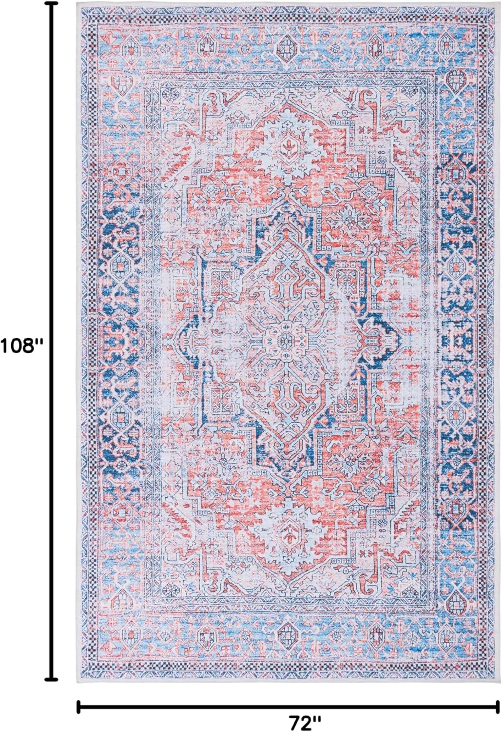 image:imageSafavieh Washable Rug Arizona Collection 8 x 10 Rust amp Beige Slip Resistant amp Easy to Clean Ideal for Living Room Bedroom Home Office Dining Space ARZ209PRustBeige