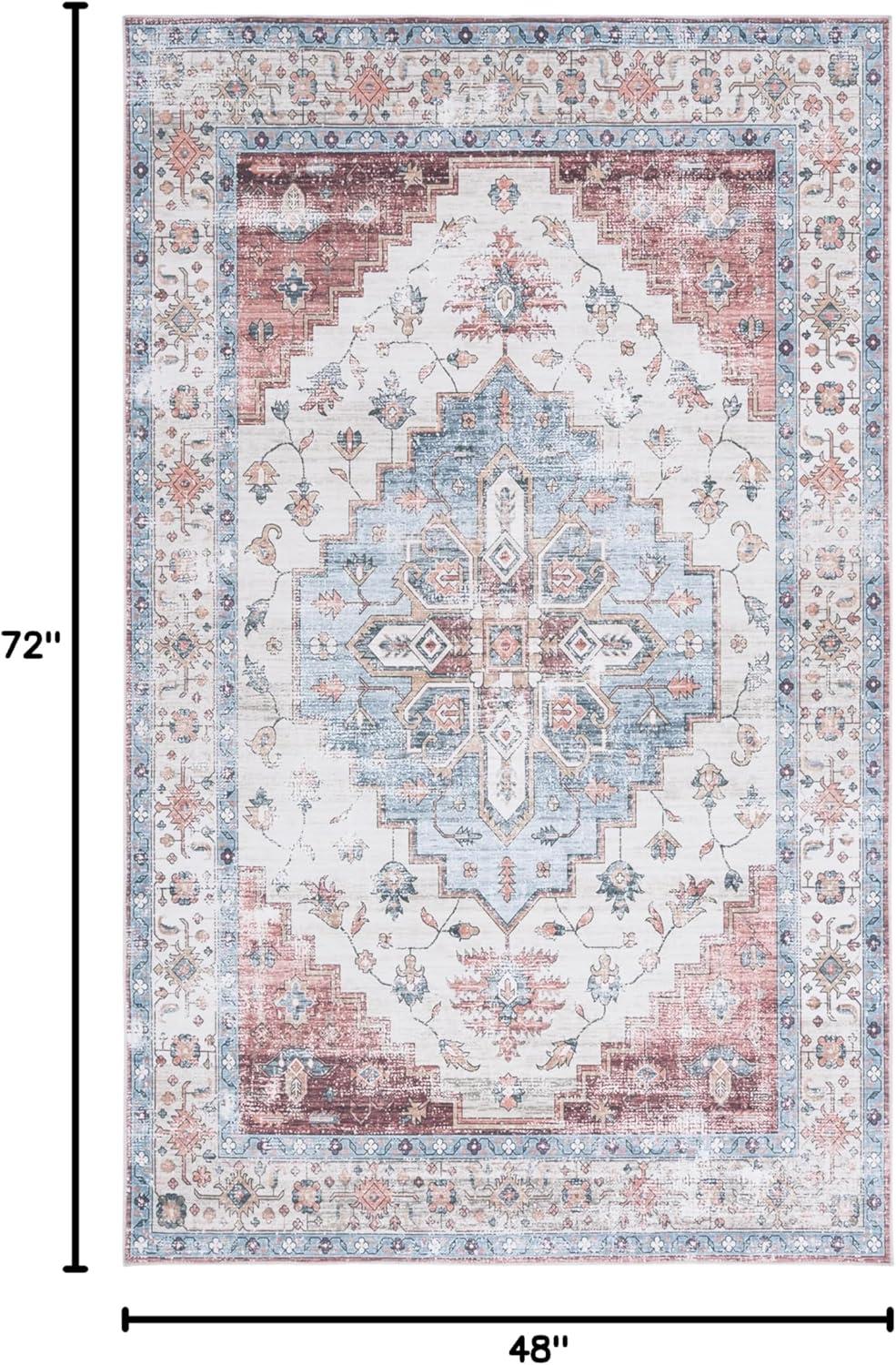 image:imageSafavieh Washable Rug Arizona Collection 8 x 10 Rust amp Beige Slip Resistant amp Easy to Clean Ideal for Living Room Bedroom Home Office Dining Space ARZ209PSageIvory
