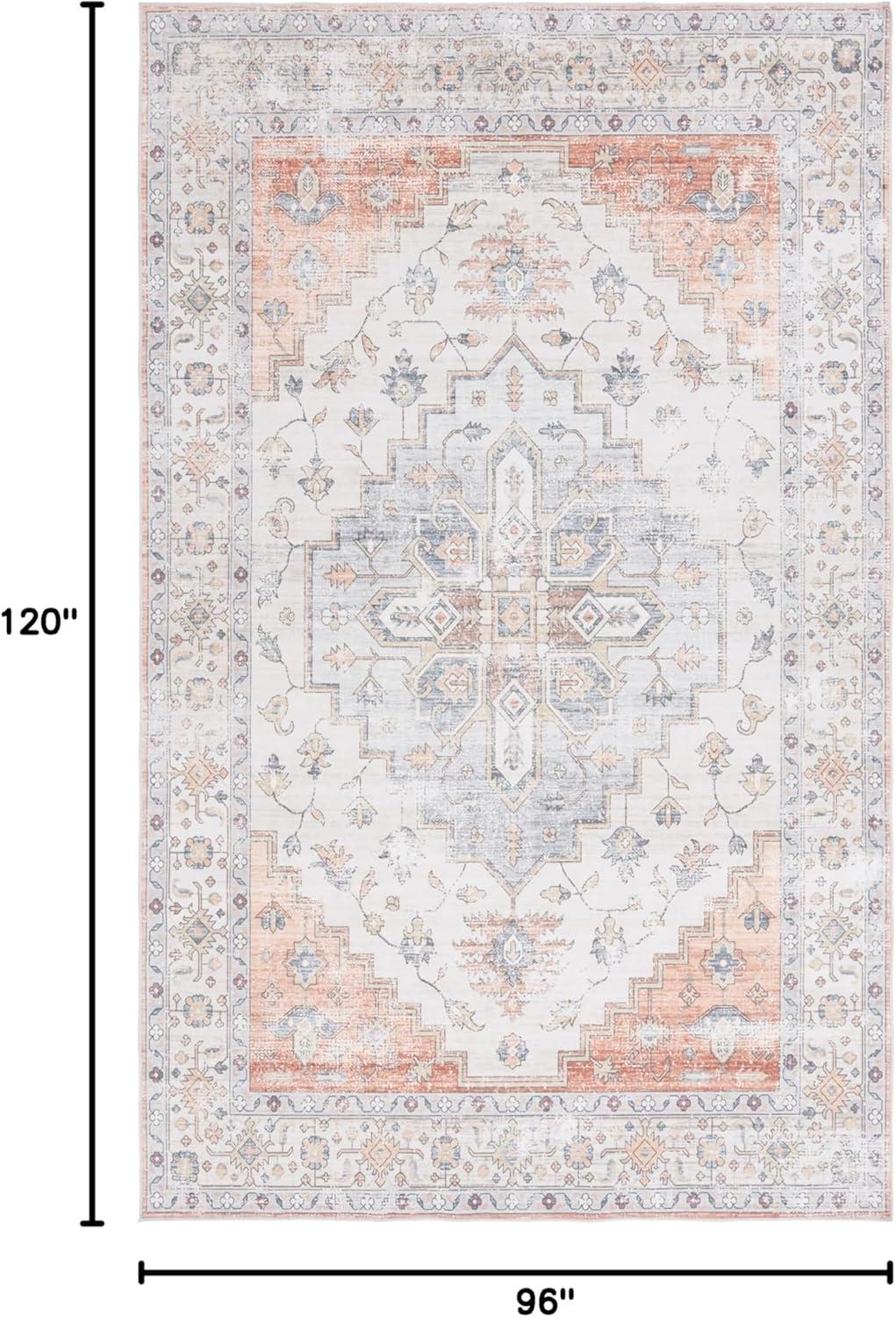 image:imageSafavieh Washable Rug Arizona Collection 8 x 10 Rust amp Beige Slip Resistant amp Easy to Clean Ideal for Living Room Bedroom Home Office Dining Space ARZ209PSageLight Rust
