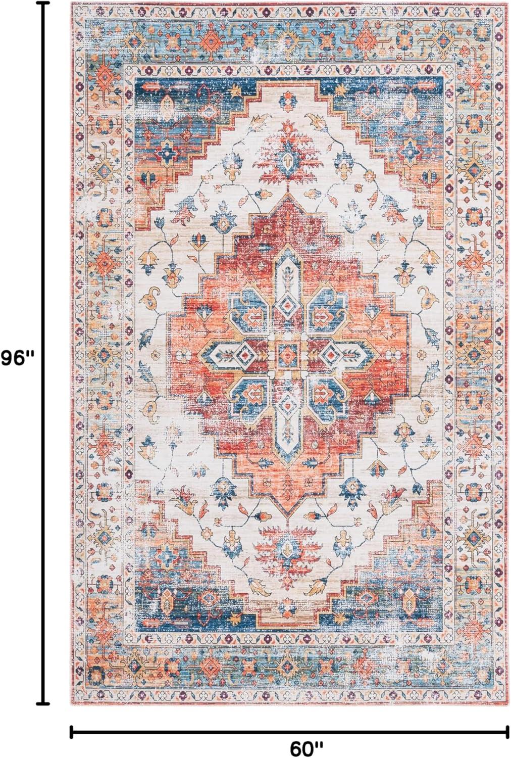 image:imageSafavieh Washable Rug Arizona Collection 8 x 10 Rust amp Beige Slip Resistant amp Easy to Clean Ideal for Living Room Bedroom Home Office Dining Space ARZ209PRustBeige