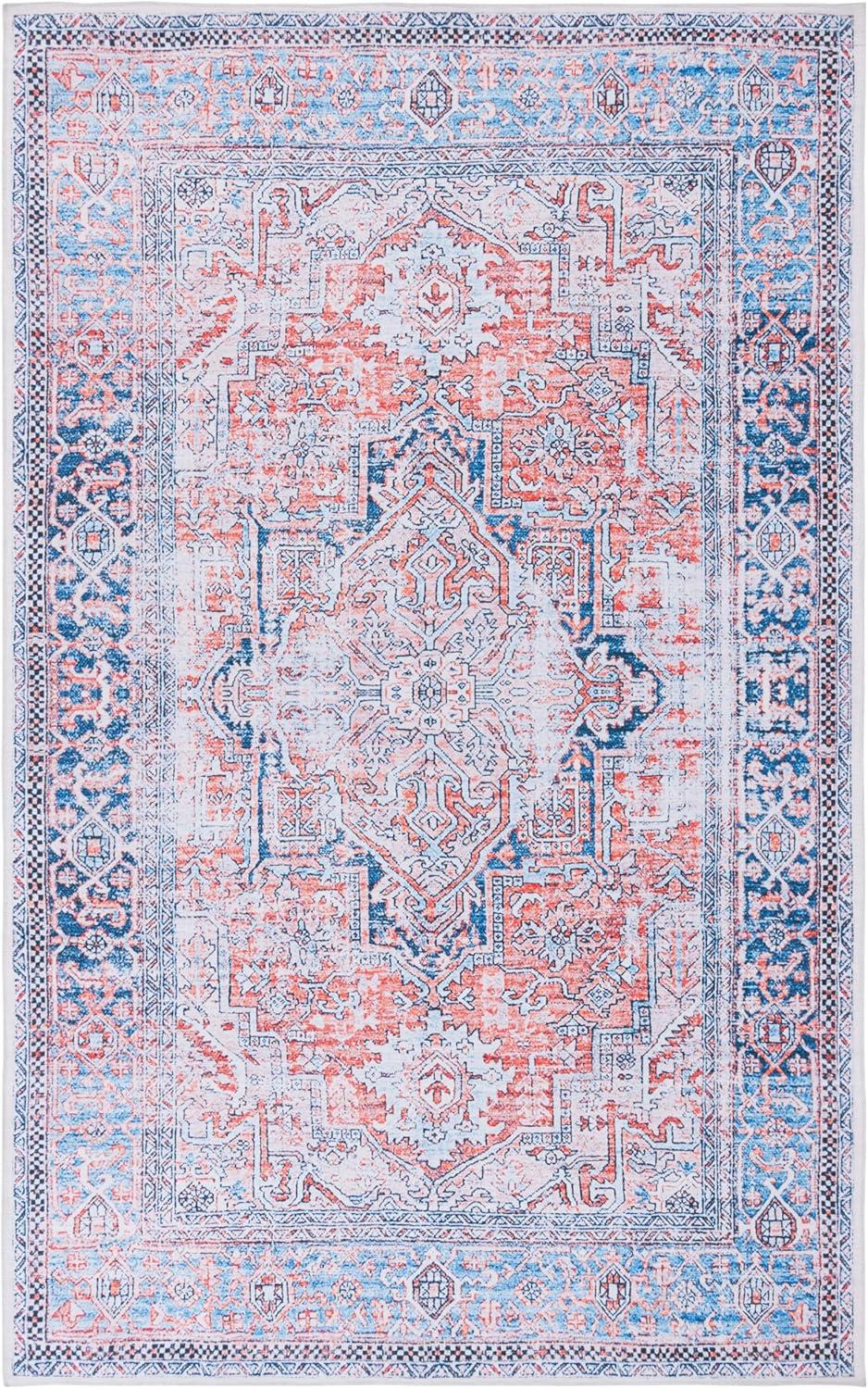 image:imageSafavieh Washable Rug Arizona Collection 8 x 10 Rust amp Beige Slip Resistant amp Easy to Clean Ideal for Living Room Bedroom Home Office Dining Space ARZ209PRustBeige