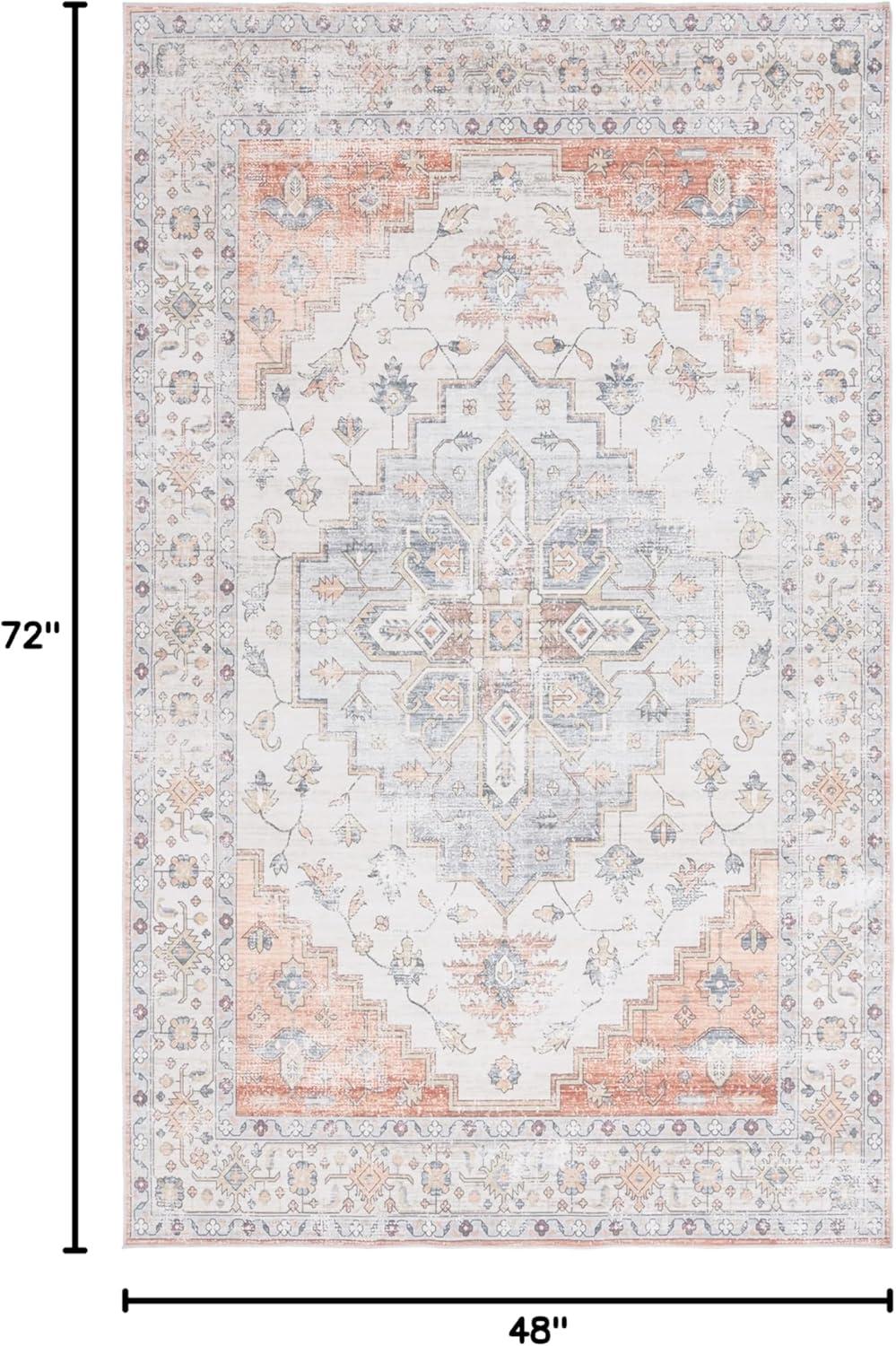 image:imageSafavieh Washable Rug Arizona Collection 8 x 10 Rust amp Beige Slip Resistant amp Easy to Clean Ideal for Living Room Bedroom Home Office Dining Space ARZ209PSageLight Rust