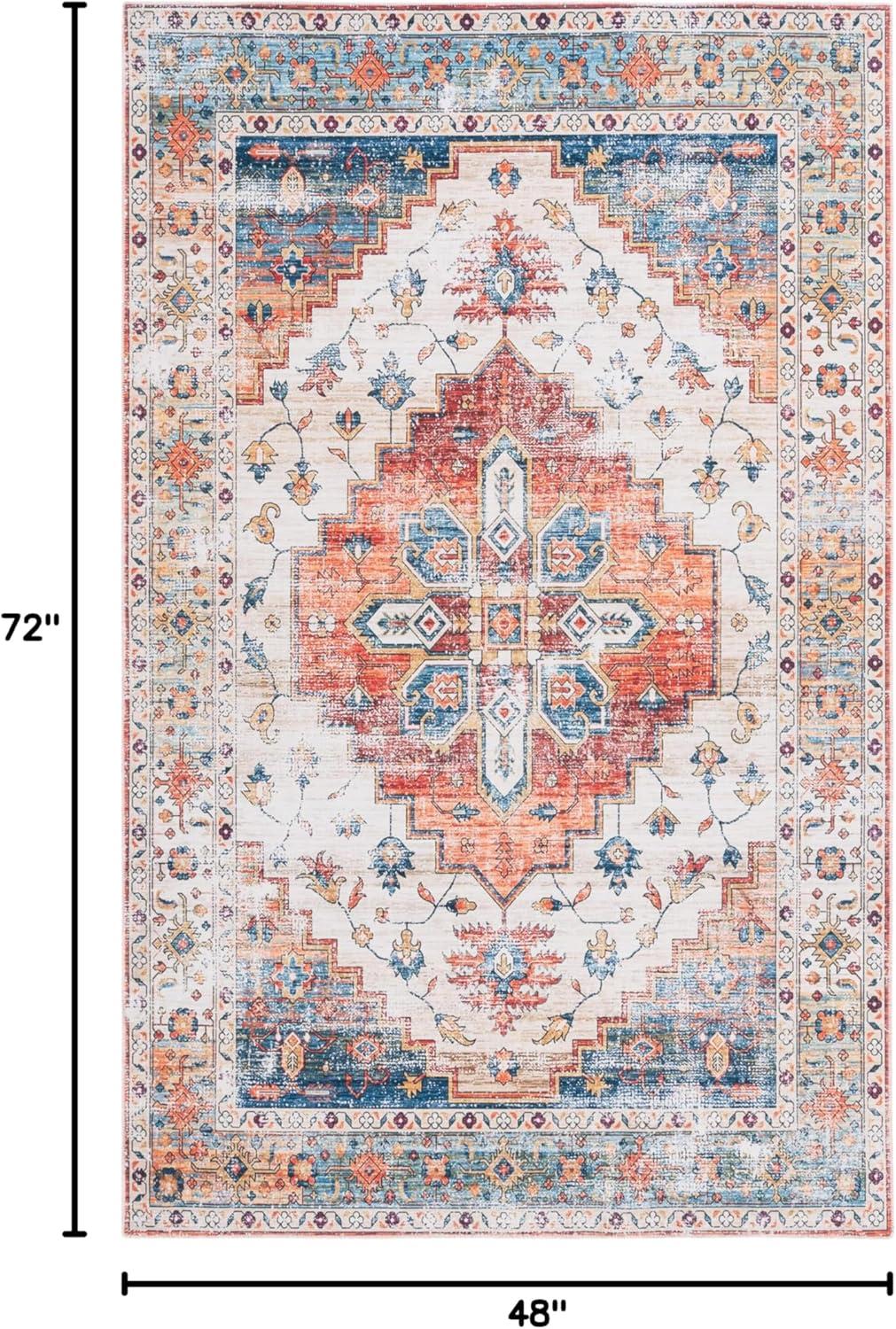 image:imageSafavieh Washable Rug Arizona Collection 8 x 10 Rust amp Beige Slip Resistant amp Easy to Clean Ideal for Living Room Bedroom Home Office Dining Space ARZ209PRustBeige
