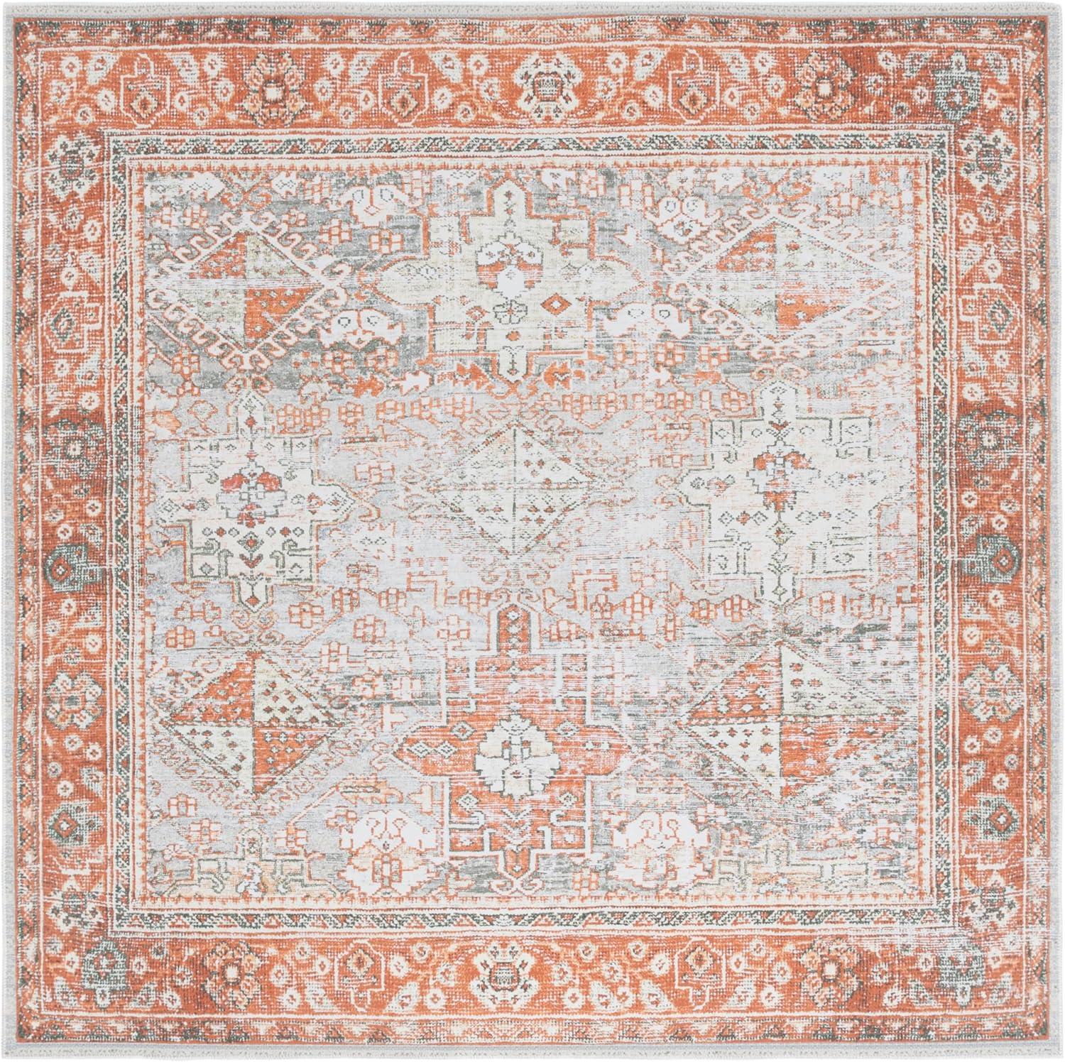 image:imageSafavieh Washable Rug Arizona Collection 8 x 10 Rust amp Sage Slip Resistant amp Easy to Clean Ideal for Living Room Bedroom Home Office Dining Space ARZ199PRustSage