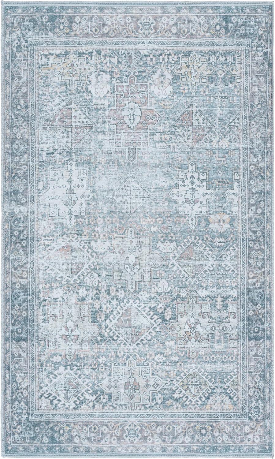image:imageSafavieh Washable Rug Arizona Collection 8 x 10 Rust amp Sage Slip Resistant amp Easy to Clean Ideal for Living Room Bedroom Home Office Dining Space ARZ199PDark SageIvory