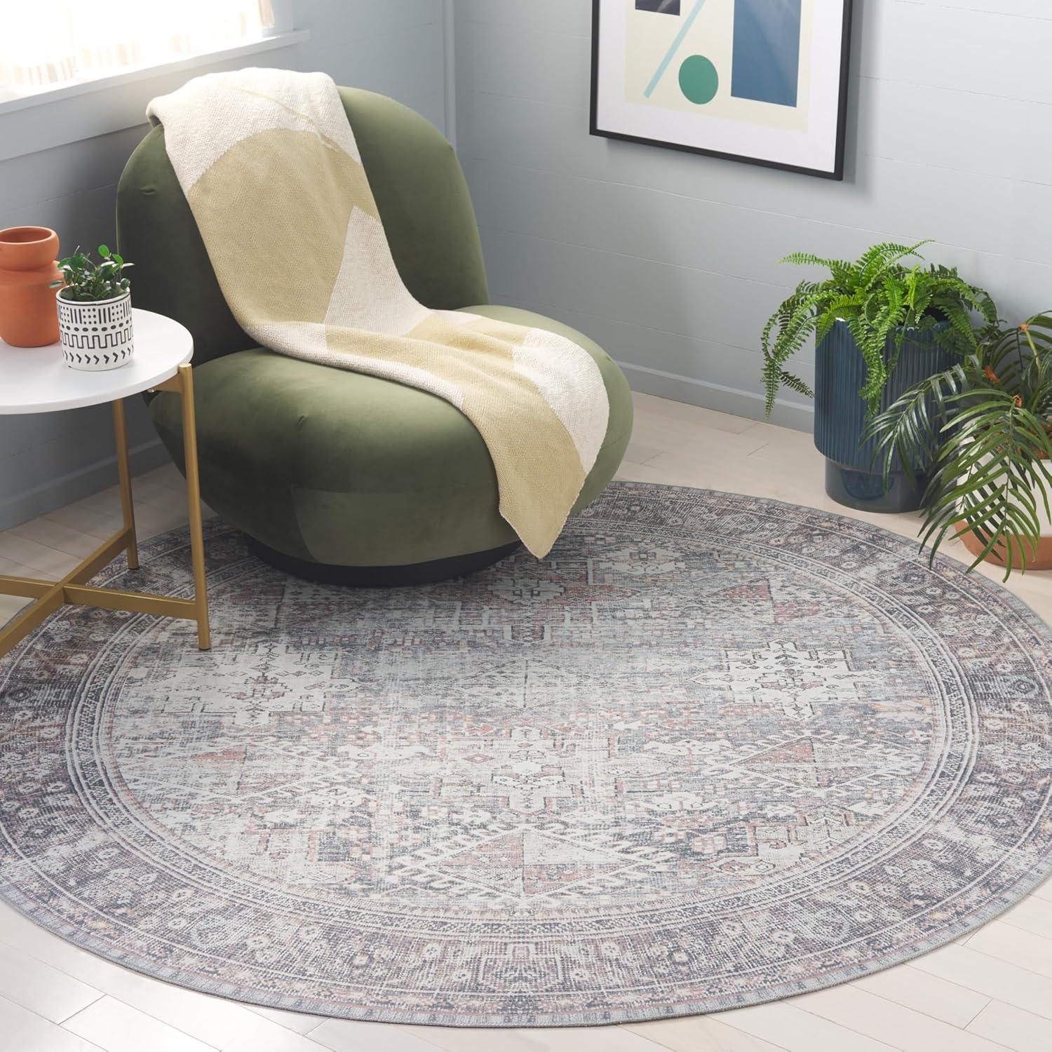 image:imageSafavieh Washable Rug Arizona Collection 8 x 10 Rust amp Sage Slip Resistant amp Easy to Clean Ideal for Living Room Bedroom Home Office Dining Space ARZ199PDark SageIvory