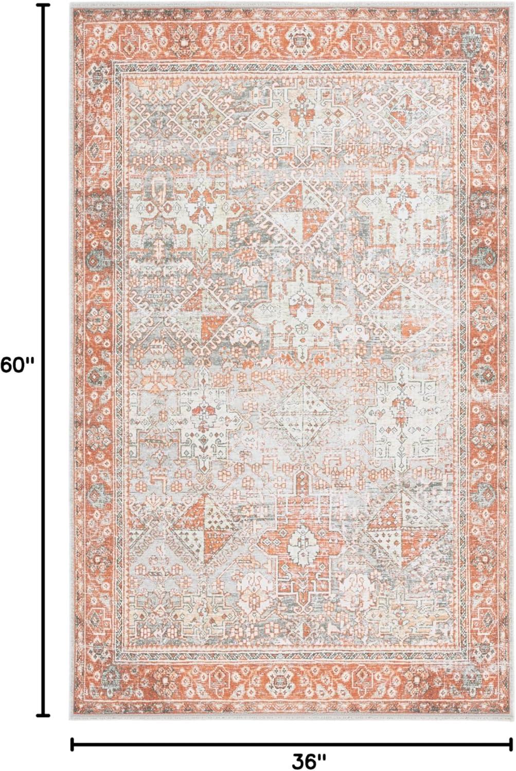 image:imageSafavieh Washable Rug Arizona Collection 8 x 10 Rust amp Sage Slip Resistant amp Easy to Clean Ideal for Living Room Bedroom Home Office Dining Space ARZ199PRustSage