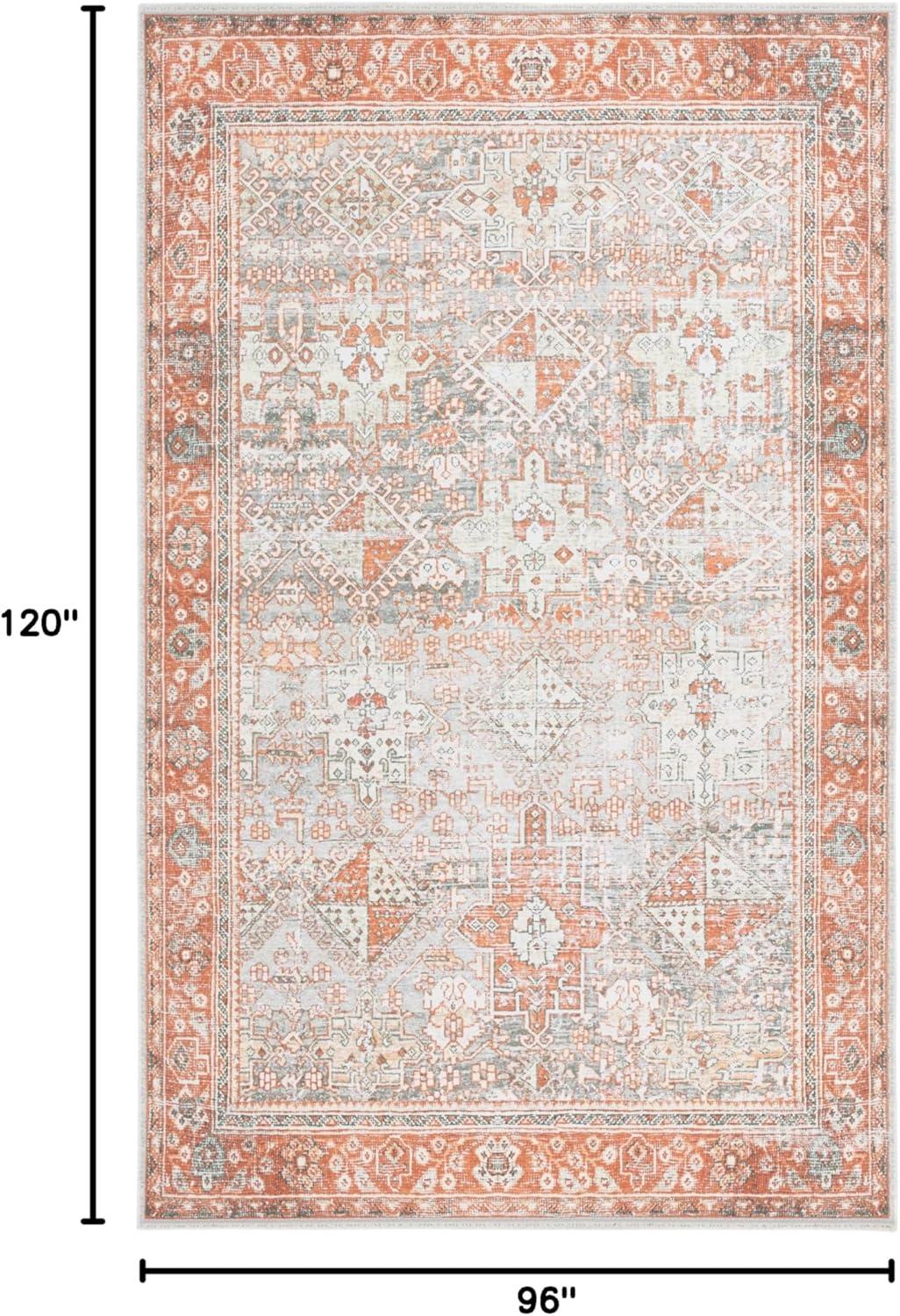 image:imageSafavieh Washable Rug Arizona Collection 8 x 10 Rust amp Sage Slip Resistant amp Easy to Clean Ideal for Living Room Bedroom Home Office Dining Space ARZ199PRustSage