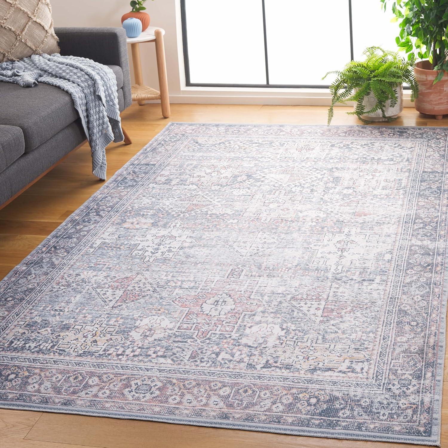 image:imageSafavieh Washable Rug Arizona Collection 8 x 10 Rust amp Sage Slip Resistant amp Easy to Clean Ideal for Living Room Bedroom Home Office Dining Space ARZ199PDark SageIvory