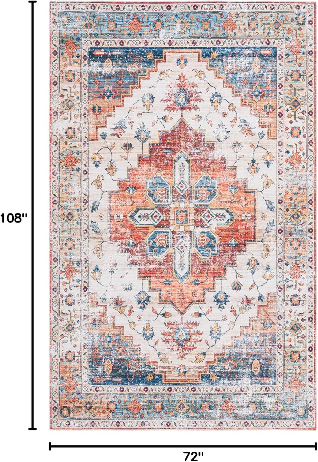 image:imageSafavieh Washable Rug Arizona Collection 8 x 10 Rust amp Sage Slip Resistant amp Easy to Clean Ideal for Living Room Bedroom Home Office Dining Space ARZ199PDark SageIvory