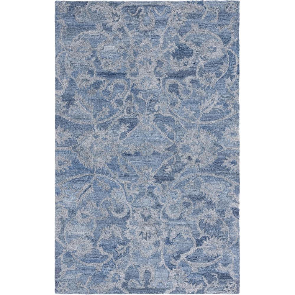image:imageSAFAVIEH Area Rug 8x10 Anatolia Collection Large Beige amp Black Handmade Floral Scroll Design Ideal for Living Room Bedroom Office Dining Space AN401BBlueGrey