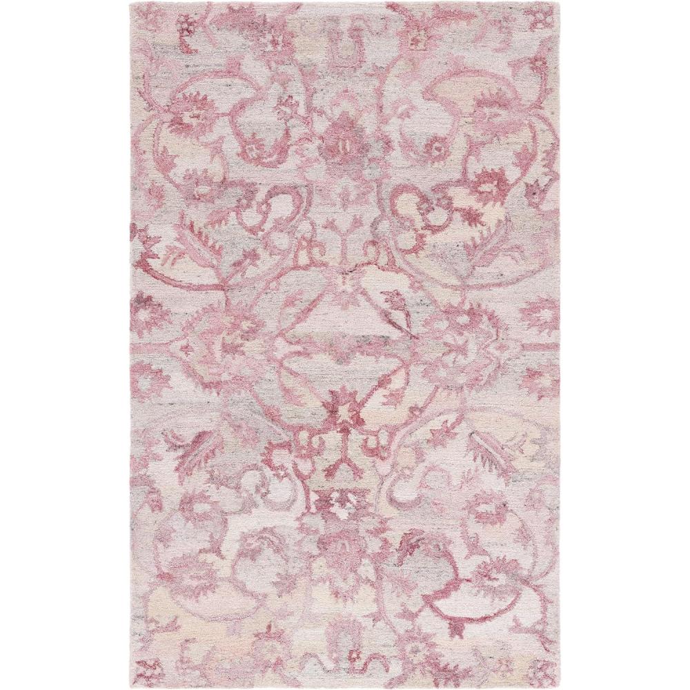 image:imageSAFAVIEH Area Rug 8x10 Anatolia Collection Large Beige amp Black Handmade Floral Scroll Design Ideal for Living Room Bedroom Office Dining Space AN401BLight Pink