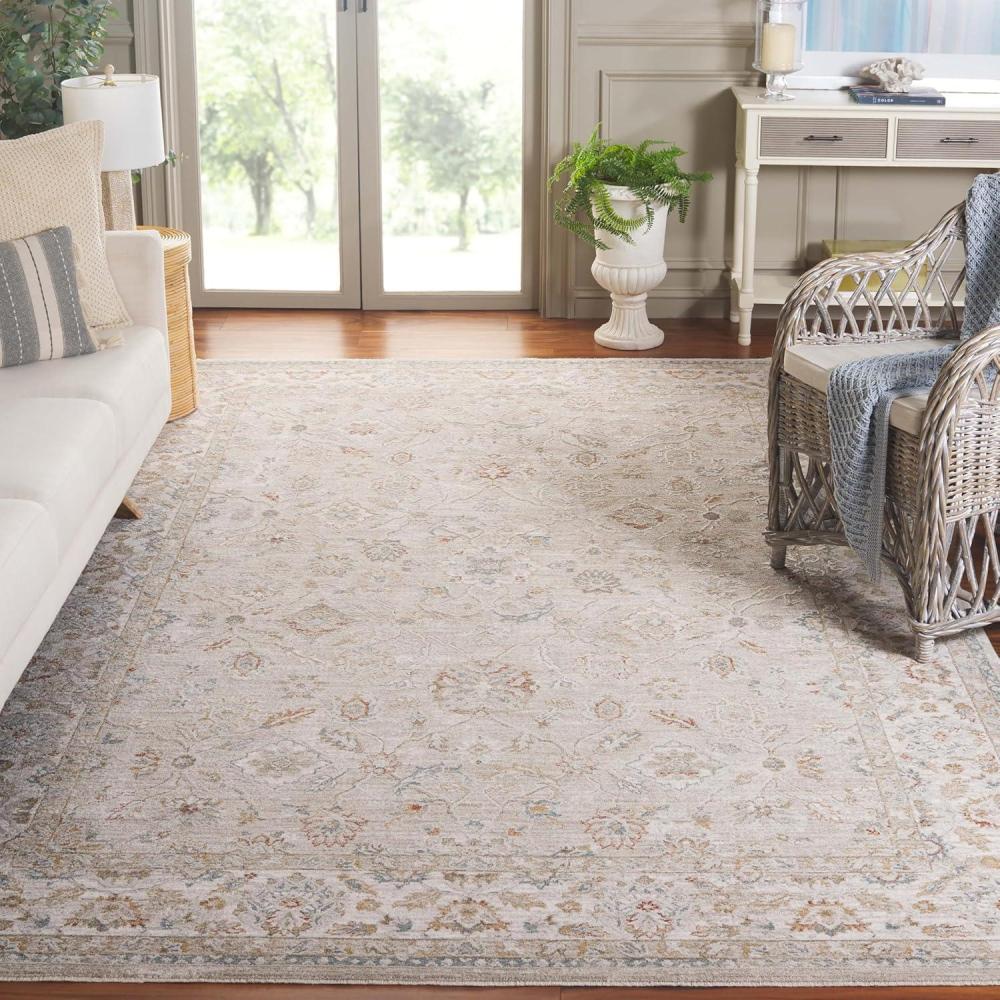 image:imageSAFAVIEH Area Rug 8x10 Culture Collection Large Grey amp Blue Rust Traditional Oriental Design Ideal for Living Room Bedroom Office Dining Space CUL1527FGreyBlue Rust