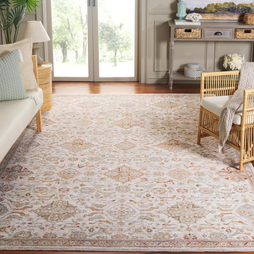 image:imageSAFAVIEH Area Rug 8x10  Culture Collection  Large  Ivory amp Rust Traditional Oriental Design Ideal for Living Room Bedroom Office Dining Space CUL1528AIvoryRust