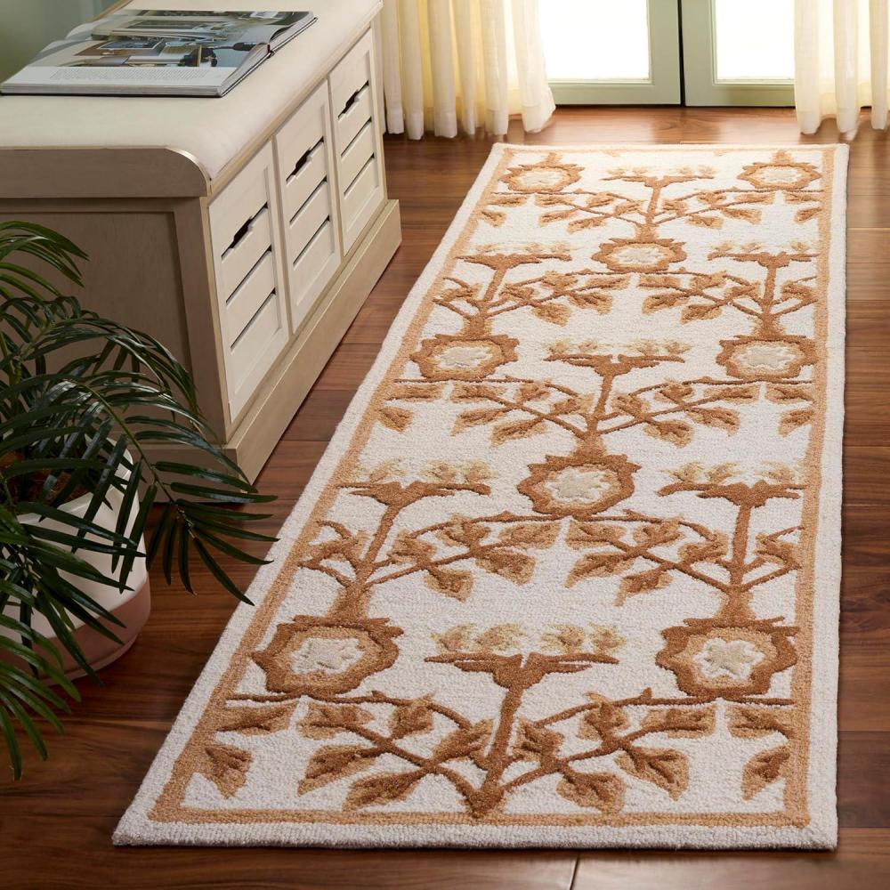 image:imageSAFAVIEH Area Rug 8x10 Earthly Treasures Collection Large Ivory amp Blue Handmade Wool amp Viscose Ideal for Living Room Bedroom Dining Space ET215MIvoryBrown