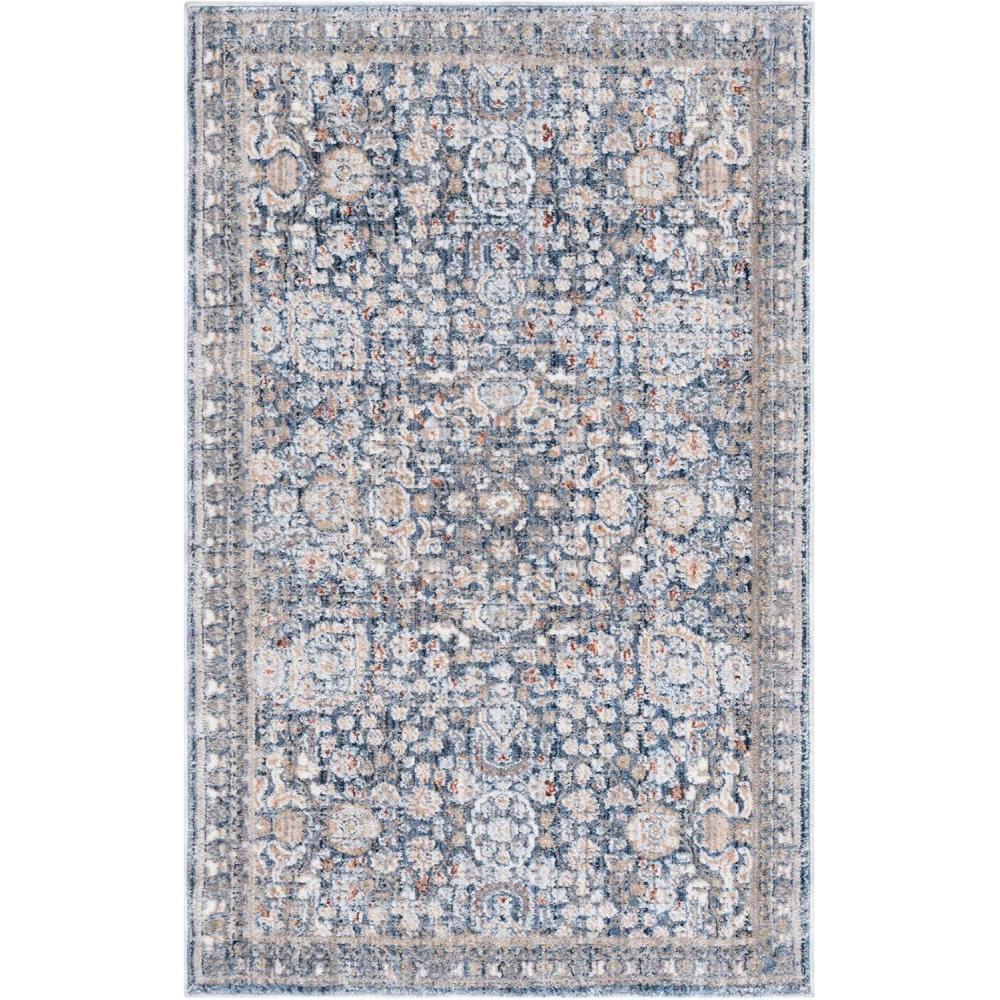 image:imageSAFAVIEH Area Rug 8x10  Harlow Collection  Large  Ivory Blue amp Grey Traditional Design Ideal for Living Room Bedroom Office Dining Space HAR163MIvory BlueGrey