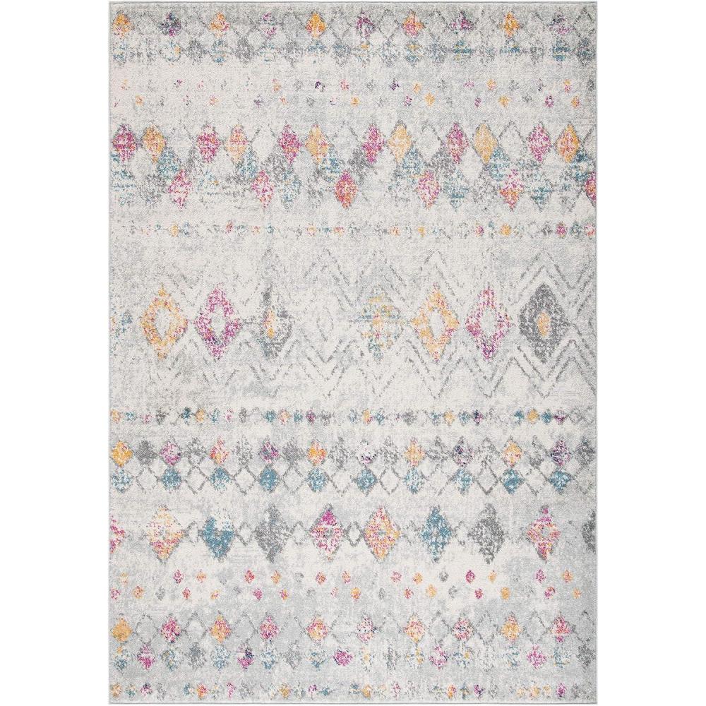 image:imageSAFAVIEH Area Rug 8x10 Madison Collection Large Ivory amp Dark Blue Moroccan Boho Distressed Design NonShedding amp Easy Cleaning Ideal for Living Room Bedroom Office Dining Space MAD798BGreyGold