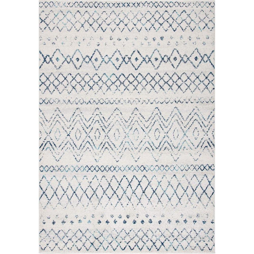 image:imageSAFAVIEH Area Rug 8x10 Madison Collection Large Ivory amp Dark Blue Moroccan Boho Distressed Design NonShedding amp Easy Cleaning Ideal for Living Room Bedroom Office Dining Space MAD798BIvoryNavy
