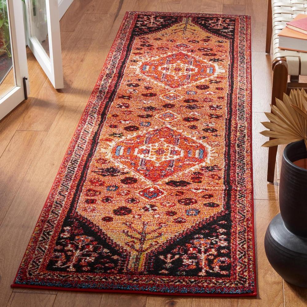 image:imageSAFAVIEH Area Rug 8x10 Vintage Hamadan Collection Large Blue amp Black Traditional Oriental Design NonShedding amp Easy Cleaning Ideal for Living Room Bedroom Office Dining Space VTH201MOrangeRed