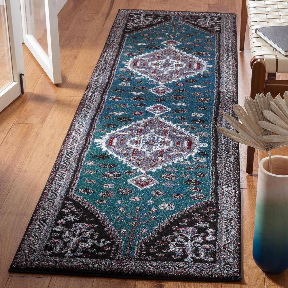 image:imageSAFAVIEH Area Rug 8x10 Vintage Hamadan Collection Large Blue amp Black Traditional Oriental Design NonShedding amp Easy Cleaning Ideal for Living Room Bedroom Office Dining Space VTH201MGreenBlack