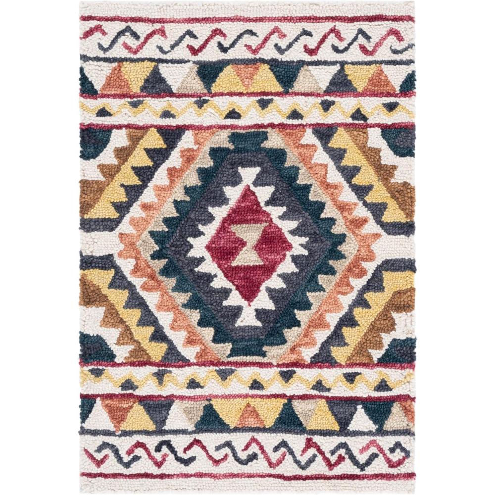 image:imageSAFAVIEH Aspen Collection Area Rug 5 x 8 Rust amp Ivory Handmade Moroccan Boho Tribal Wool Ideal for High Traffic Areas in Living Room Bedroom APN806PRustIvory