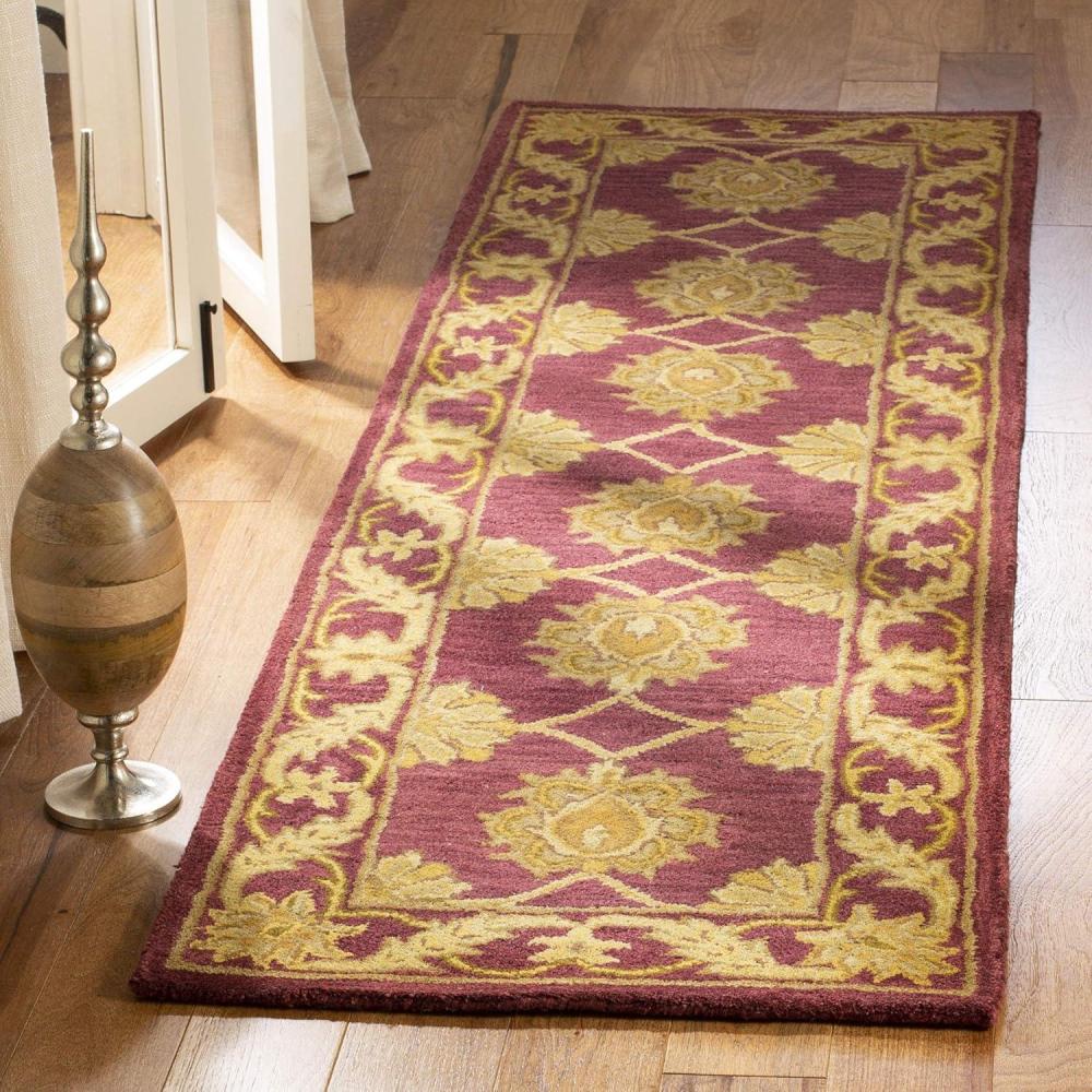 image:imageSAFAVIEH Heritage Collection 5 x 8 Black HG314A Handmade Traditional Oriental Premium Wool Area RugMaroon