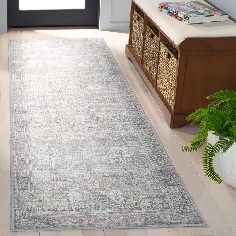image:imageSafavieh Washable Rug Arizona Collection 8 x 10 Rust amp Sage Slip Resistant amp Easy to Clean Ideal for Living Room Bedroom Home Office Dining Space ARZ199PDark SageIvory