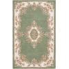 SAFAVIEH 8×10 Area Rug – Aubusson Collection – Large – Peach & Ivory, Handmade Wool, Ideal for Living Room, Bedroom, Dining Space (AUB301S)(Green/Ivory)