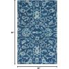 SAFAVIEH Area Rug 8×10 – Anatolia Collection – Large – Beige & Black, Handmade Floral Scroll Design, Ideal for Living Room, Bedroom, Office, Dining Space (AN401B)(Navy)