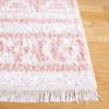SAFAVIEH Area Rug 8×10 – Augustine Collection – Large – Green & Ivory, Cotton Moroccan Boho Tribal Fringe Design, Easy Cleaning, Ideal for Living Room, Bedroom, Office, Dining Space (AGT849Y)(Ivory/Pink)