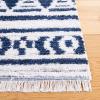 SAFAVIEH Area Rug 8×10 – Augustine Collection – Large – Green & Ivory, Cotton Moroccan Boho Tribal Fringe Design, Easy Cleaning, Ideal for Living Room, Bedroom, Office, Dining Space (AGT849Y)(Navy/Ivory)