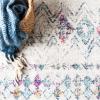 SAFAVIEH Area Rug 8×10 – Madison Collection – Large – Ivory & Dark Blue, Moroccan Boho Distressed Design, Non-Shedding & Easy Cleaning, Ideal for Living Room, Bedroom, Office, Dining Space (MAD798B)(Grey/Purple)
