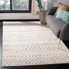 SAFAVIEH Area Rug 8×10 – Madison Collection – Large – Ivory & Dark Blue, Moroccan Boho Distressed Design, Non-Shedding & Easy Cleaning, Ideal for Living Room, Bedroom, Office, Dining Space (MAD798B)(Ivory/Dark Blue)