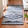 SAFAVIEH Area Rug 8×10 – Micro-Loop Collection – Large – Ivory & Navy, Handmade Wool, Moroccan Tribal Design, Ideal for Living Room, Bedroom, Office, Dining Space (MLP156A)(Navy/Ivory)