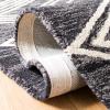 SAFAVIEH Area Rug 8×10 – Micro-Loop Collection – Large – Ivory & Navy, Handmade Wool, Moroccan Tribal Design, Ideal for Living Room, Bedroom, Office, Dining Space (MLP156A)(Charcoal/Ivory)