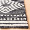 SAFAVIEH Area Rug 8×10 – Micro-Loop Collection – Large – Ivory & Navy, Handmade Wool, Moroccan Tribal Design, Ideal for Living Room, Bedroom, Office, Dining Space (MLP156A)(Charcoal/Ivory)