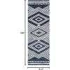 SAFAVIEH Area Rug 8×10 – Micro-Loop Collection – Large – Ivory & Navy, Handmade Wool, Moroccan Tribal Design, Ideal for Living Room, Bedroom, Office, Dining Space (MLP156A)(Navy/Ivory)