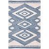 SAFAVIEH Area Rug 8×10 – Micro-Loop Collection – Large – Ivory & Navy, Handmade Wool, Moroccan Tribal Design, Ideal for Living Room, Bedroom, Office, Dining Space (MLP156A)(Ivory/Navy)